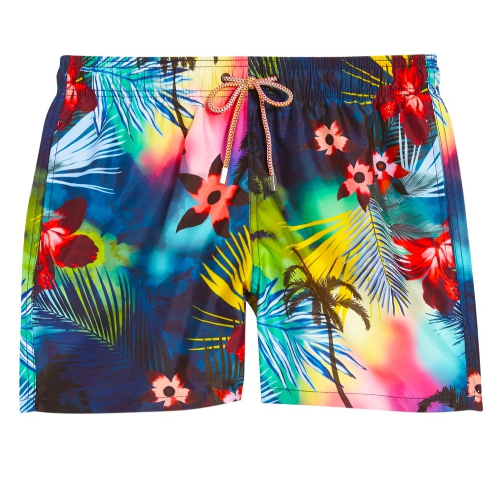 Bugatchi Paradise Print Swim Trunks